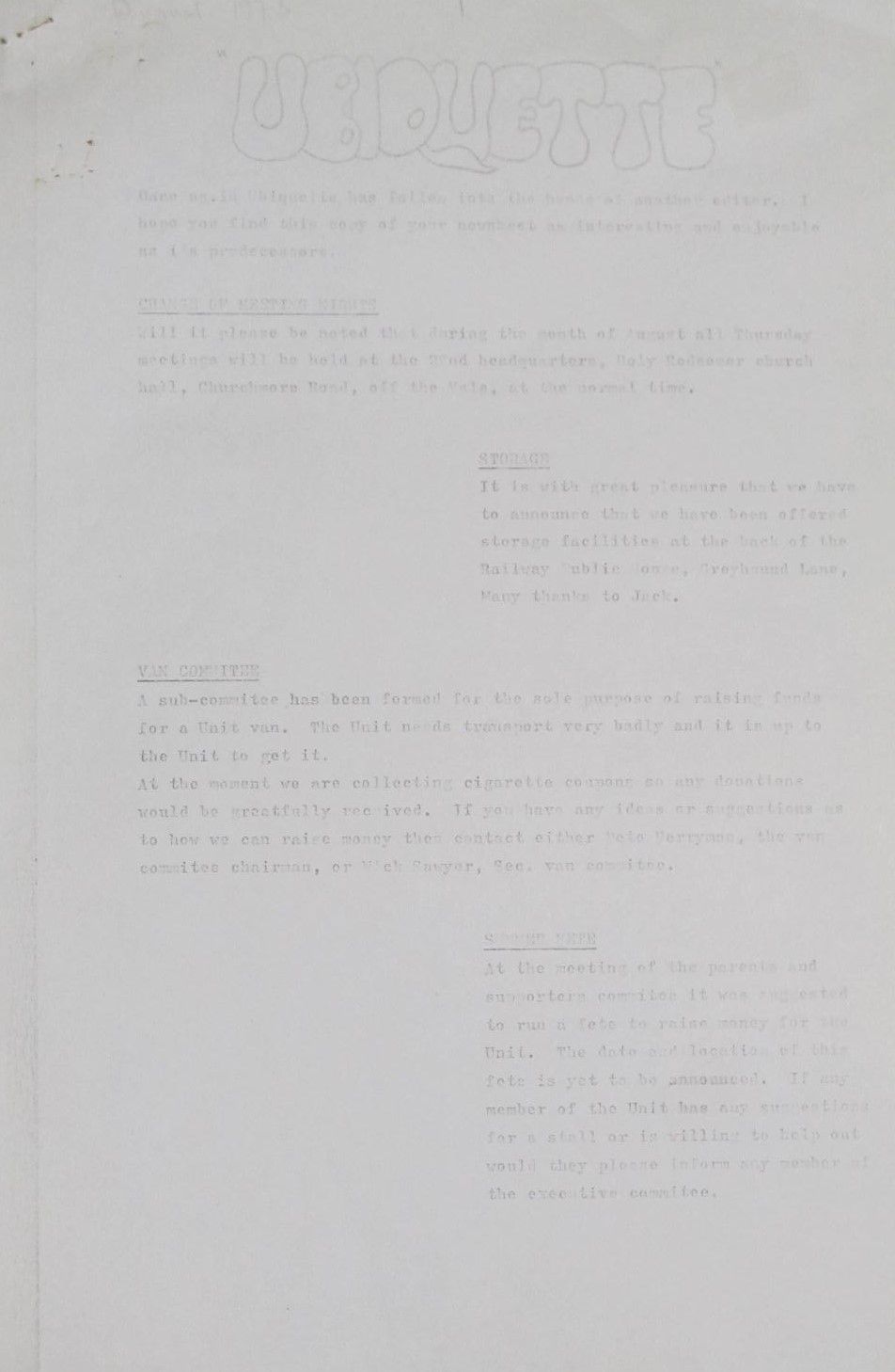 Newsletter August 1973