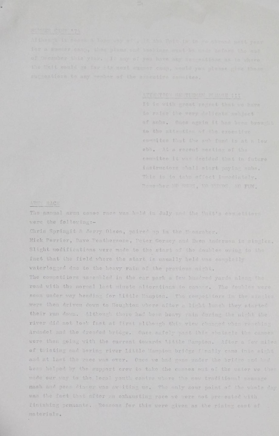 Newsletter Aug 1973