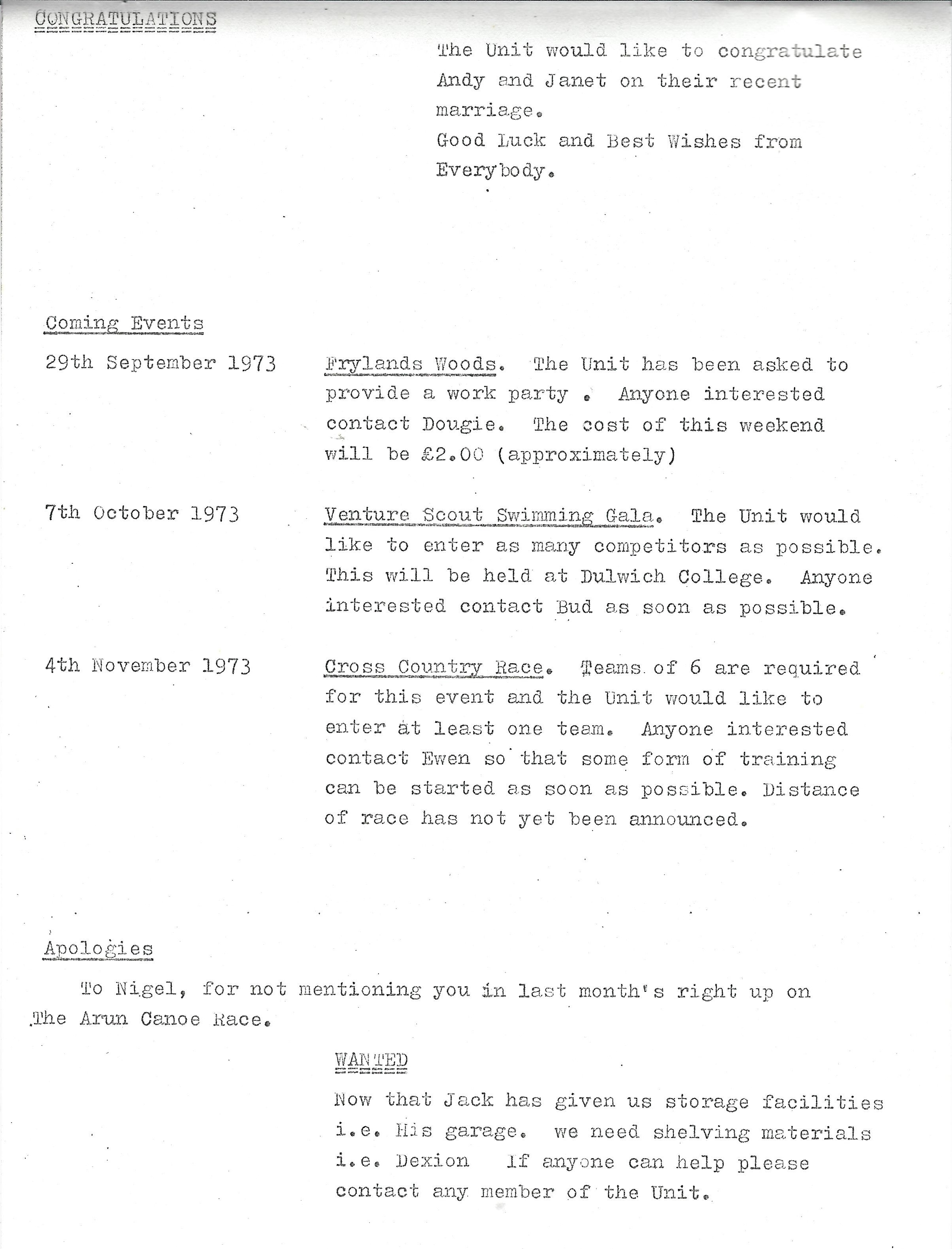 Newsletter Sep 73