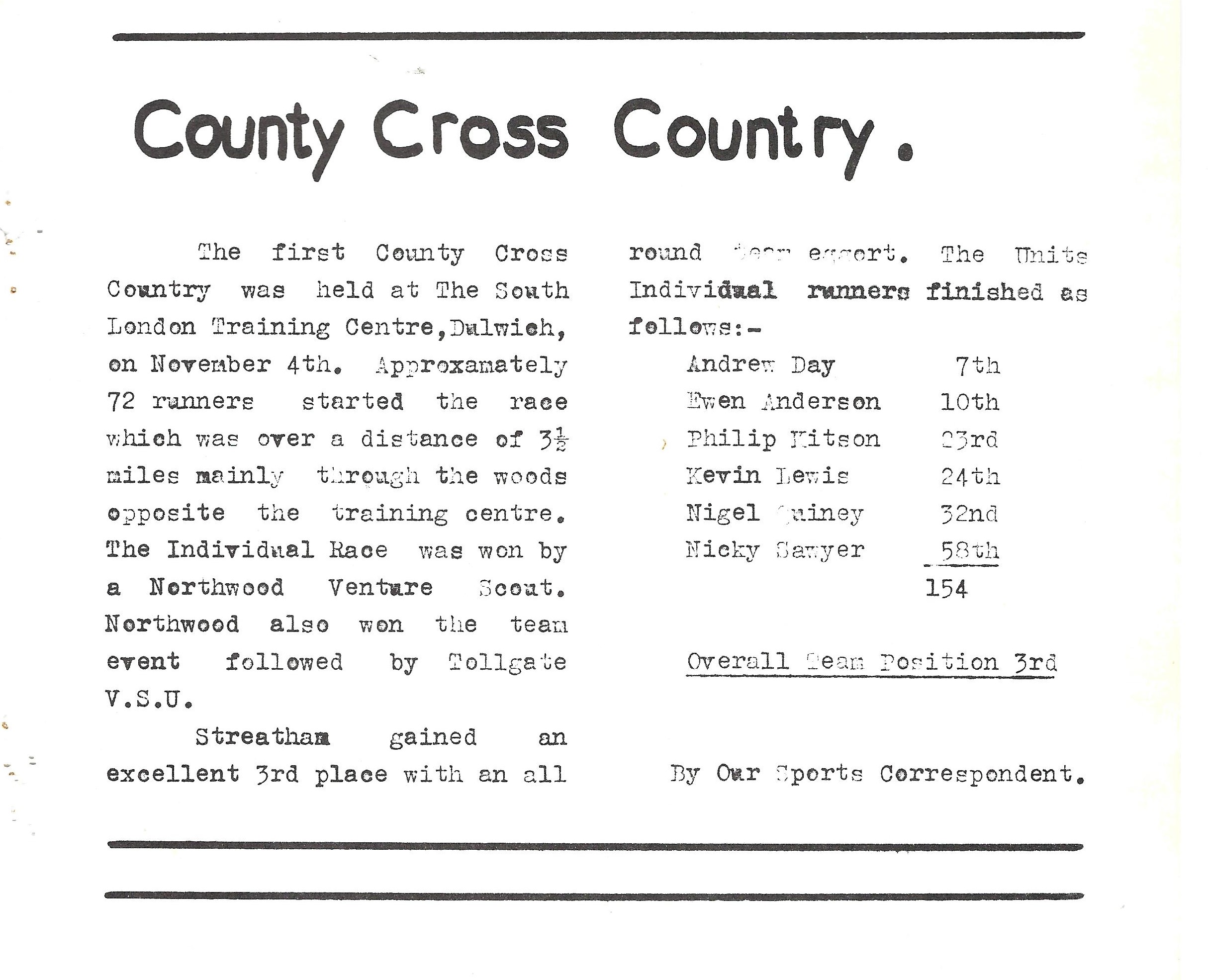 County Cross Country