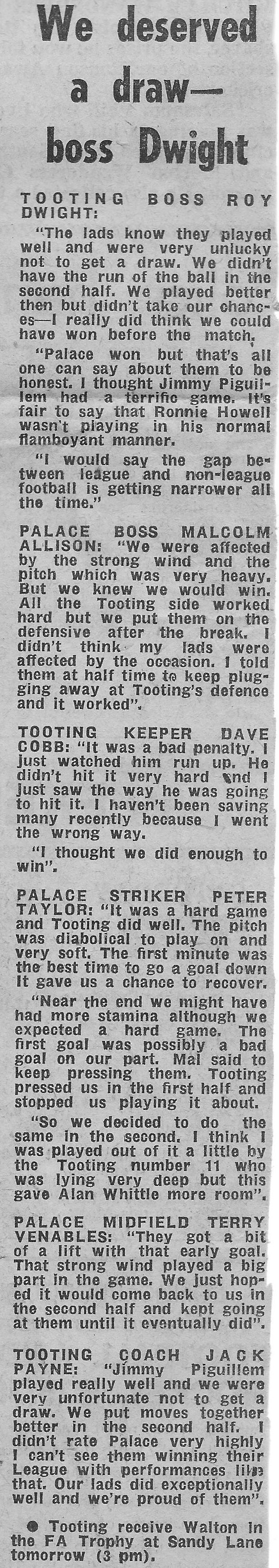 SN Match Report